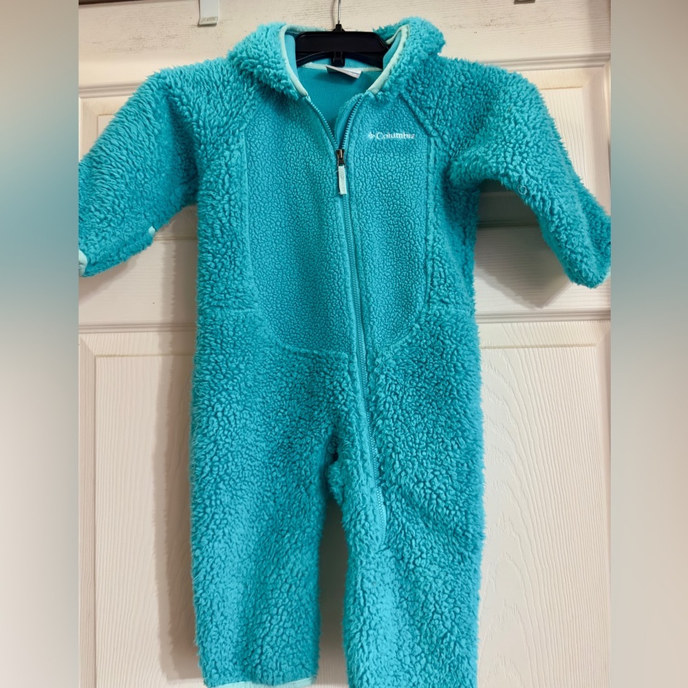 EUC Columbia Kids' Turquoise Fleece Baby's One Piece Size‎ 12-18mos